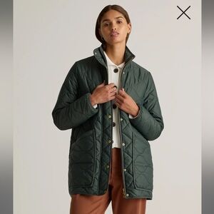 Quince Featherless Quilted Long Puffer Jacket Pine size small NWT